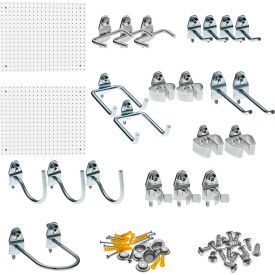 Triton Products 018-Kit Triton Products 22"W x 18"H Polypropylene Pegboards, 22 Assorted Hooks and Mounting image.