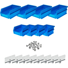 Triton Products 028-B Triton Products Poly Blue Hanging Bin & BinClip Kits, 4 Small & 4 Medium Bins image.