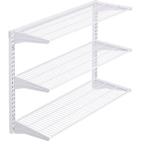 Triton Products® Storability Wall Mount Shelving Unit 3 Shelves 33""W x 16""D x 31-1/2""H White