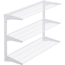 Triton Products® Storability Wall Mount Shelving Unit 3 Shelves 33""W x 16""D x 31-1/2""H White