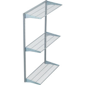 Triton Products® Storability Wall Mount Shelving Unit 3 Shelves 33""W x 16""D x 63""H Gray