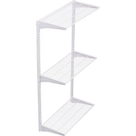 Triton Products® Storability Wall Mount Shelving Unit 3 Shelves 33""W x 16""D x 63""H White