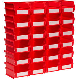 Triton Products LocBin Wall Storage 5-3/8""L x 4-1/8""W x 3""H Red Polypropylene Pack of 24