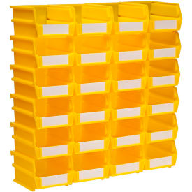 Triton Products LocBin Wall Storage 5-3/8""L x 4-1/8""W x 3""H Yellow Polypropylene Pack of 24