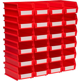 Triton Products LocBin Wall Storage 7-3/8""L x 4-1/8""W x 3""H Red Polypropylene Pack of 24