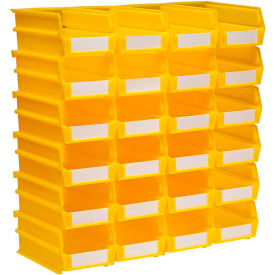 Triton Products LocBin Wall Storage 7-3/8""L x 4-1/8""W x 3""H Yellow Polypropylene Pack of 24