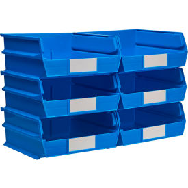Triton Products Plastic LocBin Wall Storage 10-7/8""L x 11""W x 5""H Blue 6 pc