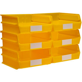Triton Products Plastic LocBin Wall Storage 10-7/8""L x 11""W x 5""H Yellow 6pc