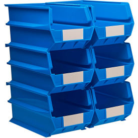 Triton Products LocBin 14-3/4""L x 8-1/4""W x 7""H Blue 6 pc