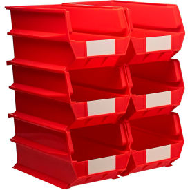Triton Products LocBin 14-3/4""L x 8-1/4""W x 7""H Red 6 pc