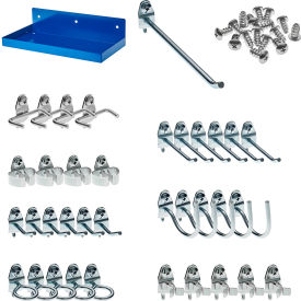 Triton Products 76126-36 Triton Products 12"W x 6"D Locking Steel Pegboard Shelf with 36 Assorted Hooks image.