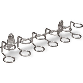Triton Products® Multi-Ring Holder For 1/8"" & 1/4"" Pegboard 9""W x 1/2""D x 2""H Silver