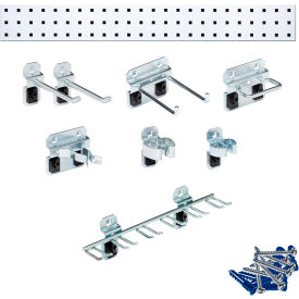 Triton Products Tool Pegboard Kit w/36" x 4.5" Steel Square Hole Pegboard & 8 pc LocHook Assortment