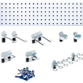 Triton Products Tool Storage Kit w/31.5" x 9" Square Hole Pegboard & 8 pc LocHook Assortment