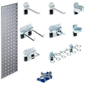 Triton Products Tool Storage Kit w/ 31-1/2" x 9"Square Hole Pegboard & 8 pc LocHook Assortment