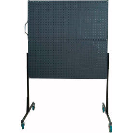 Triton Products F1-DBK Triton Products 50"W Mobile Pegboard Unit with 4 Black ABS Matte Finish DuraBoard Pegboards image.