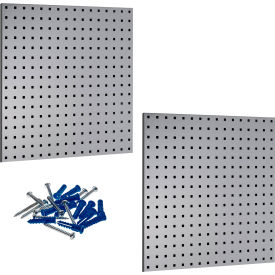 Triton Products® LocBoard® Square Hole Pegboard 24""W x 9/16""D x 24""H Gray Pack of 2