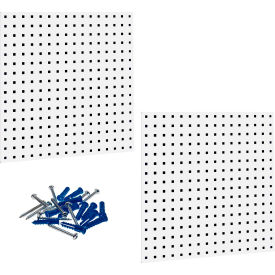 Triton Products LB1-W Triton Products 24"W x 24"H White Epoxy, 18 Gauge Steel Square Hole Pegboards w/ Mounting Hardware image.