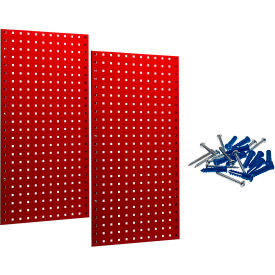 Triton Products® LocBoard® Square Hole Pegboard 18""W x 9/16""D x 36""H Red Pack of 2