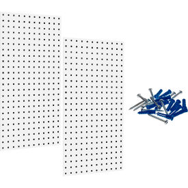 Triton Products LB18-W Triton Products 18"W x 36"H White Epoxy, 18 Gauge Steel Square Hole Pegboards w/ Mounting Hardware image.