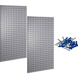 Triton Products® LocBoard® Square Hole Pegboard 24""W x 9/16""D x 42-1/2""H Gray Pack of 2