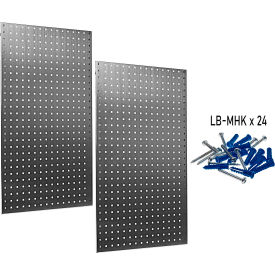 Triton Products LB2-S Triton Products 24"W x 42-1/2"H Stainless Steel Square Hole Pegboards w/ Mounting Hardware image.