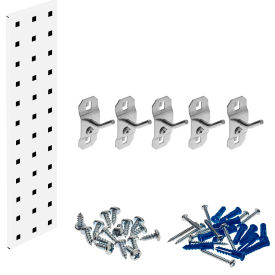 Triton Products LBS18K-WHT Triton Products Key Pegboard Kit, Square Hole, Steel, 18" x 4-1/2", White, 6 pc LocHook image.