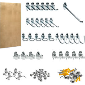 Triton Products® HD Pegboard & Locking Hook Assortment 24""W x 1/4""D x 48""H Natural Pk of 37