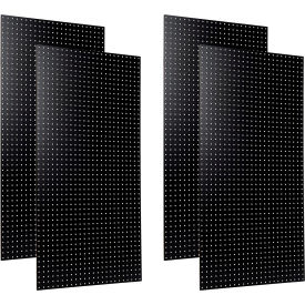 Triton Products TPB-4BK Triton Products High Density Fiberboard Pegboards, 24" x 48" x 1/4", Black, Set of 4 image.