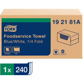 Tork 192181A Tork® Foodservice Cloth, 13 x 21, Blue, 240/Box - 192181A image.