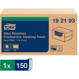 Tork 192193 Tork® Foodservice Cloth, 13"x24", Red, 150/Box image.