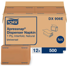 Tork DX906E Tork® Xpressnap Interfold Dispenser Napkins, 2-Ply, Bag-Pack, 13"x 8-1/2", Natural, 500/Carton image.