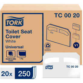 Tork TC0020 Tork® Toilet Seat Cover, 14-1/2 x 17, White, 20/Carton - TC0020 image.