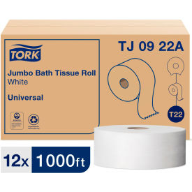 Tork TJ0922A Tork Universal Jumbo Bath Tissue, 2-Ply, White, 3.6" x 1000 ft, 8.8" Dia, 12/Case - TJ0922A image.