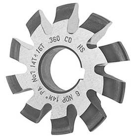 HSS Import Involute Gear Cutters, 14.5 Pressure Angle, DP 3-1.1/4 #2