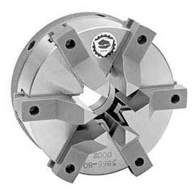 Bison USA Corp 7-869-0400 Bison 6-Jaw, Quick Clamping Scroll Chuck, Steel Body, Plain 4" .00059 T.I.R image.