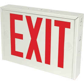 Emergi-Lite Div Of ABB Installations Pro 8NY-N-R-N Emergi-Lite 8NY-N-R-N NYC Exit Sign, Single or Double Faced, Battery Backup, NYC Approved, White image.