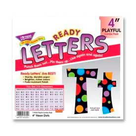 Trend Enterprises 79754 Trend® 4" Playful Combo Ready Letters, Neon Dots, 1 Set image.