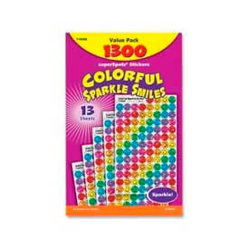 Trend Colorful Sparkle Smiles SuperSpots Stickers Value Pack, 1300 Stickers/Pack