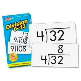 Trend Enterprises T53106 Trend® Math Division 0-12 Flash Cards, 3" x 6", 91 Cards/Box image.