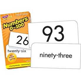 Trend Enterprises T53107 Trend® Numbers 0-100 Flash Cards, 3" x 6", 101 Cards/Box image.