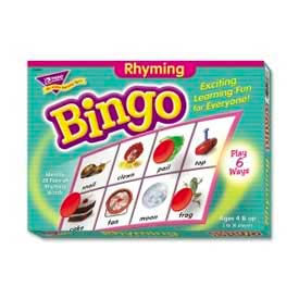 Trend Enterprises T6067 Trend® Rhyming Bingo Game, Age 4 & Up, 3 to 36 Players, 1 Box image.