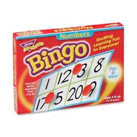 Trend Enterprises T6068 Trend® Numbers Bingo Game, Age 4 & Up, 3 to 36 Players, 1 Box image.