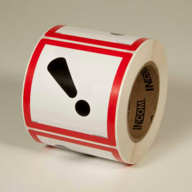 Top Tape And  Label Inc. GHS1263 INCOM® GHS1263 GHS "Exclamation Mark" Pictogram Label, 4" x 4", 500/Roll image.