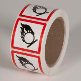 Top Tape And  Label Inc. GHS1303 INCOM® GHS1303 GHS "Flame Circle" Pictogram Label, 2" x 2", 500/Roll image.