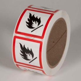 Top Tape And  Label Inc. GHS1307 INCOM® GHS1307 GHS "Flame Hazard" Pictogram Label, 2" x 2", 500/Roll image.