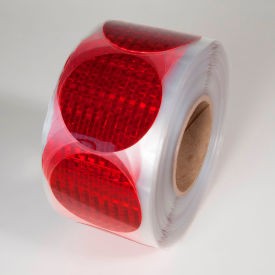 Top Tape And  Label Inc. RR350RD Reflective Marking Tape, Red, 3"Dia. Circle, 50/Roll, RR350RD image.
