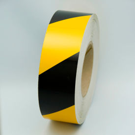 Top Tape And  Label Inc. RST582 Reflective Marking Tape, Yellow/Black, 2"W x 150L Roll, RST582 image.