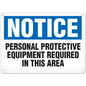 Top Tape And  Label Inc. SA4051V Notice PPE Required Sign, Adhesive VynMark, 7 x 10 - 100/Pkg image.