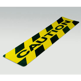 Top Tape And  Label Inc. SG3126CAU Gator Grip Cleat, Caution, Yellow/Black, 6"W x 24"L, 10/Pkg., SG3126CAU image.